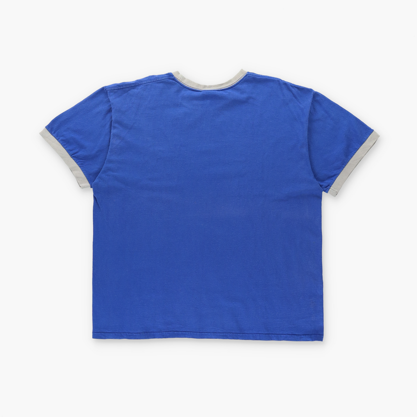 NIKE Blue & Grey Embroidered Swoosh Logo Ringer Tee (XL)