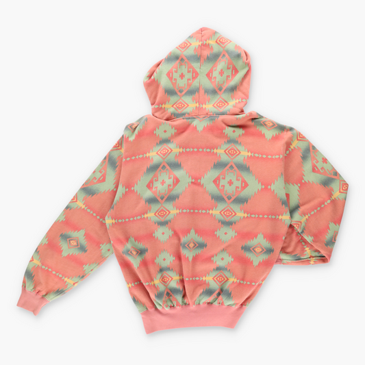 Vintage POLO RALPH LAUREN Aztec South Western Salmon Pink Quarter Zip Sweatshirt (M) Vintage Sole Melbourne