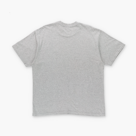 NIKE Heather Grey & Black Embroidered Swoosh Logo T-Shirt (L)