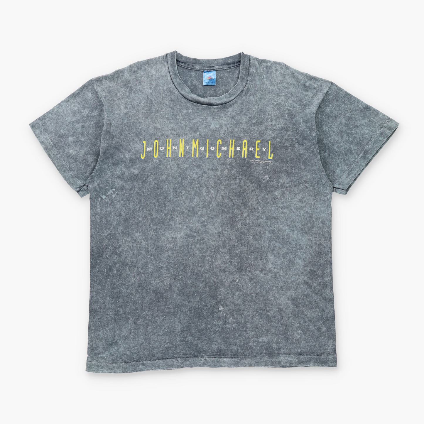 "Beer & Bones" 1993 John Michael Montgomery Single Stitch FRUIT OF THE LOOM Acid Wash Tee USA Made (XL)