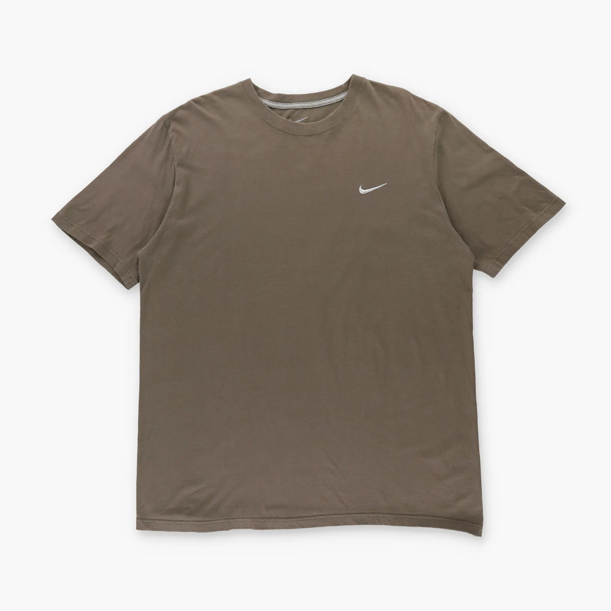 NIKE 'Regular Fit' Brown & White Embroidered Swoosh Logo Tee (XL-XXL) Vintage Sole Melbourne