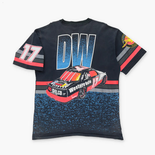 Darrell Waltrip NASCAR 1993 Double Sided Vintage USA Made Black & Neon Orange Tee (XL) Vintage Sole Melbourne