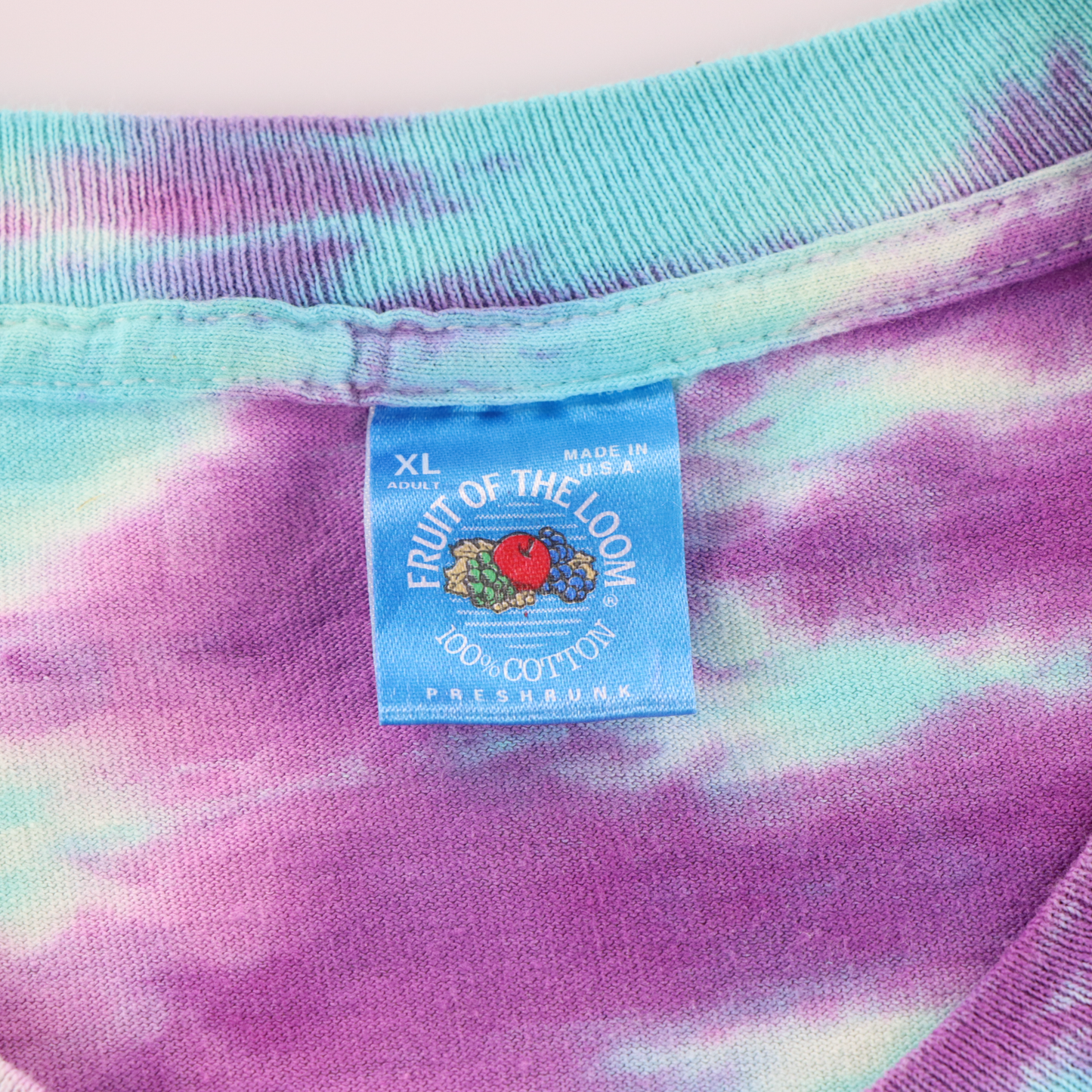 Hair The Musical Tour 1994 Single Stitch USA Made FRUIT OF THE LOOM Purple & Blue Tie Dye Tee (XL)