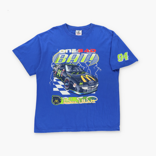 Batman Forever Bill Elliott 1995 NASCAR Blue & Neon Green USA Made Single Stitch Tee (XL)