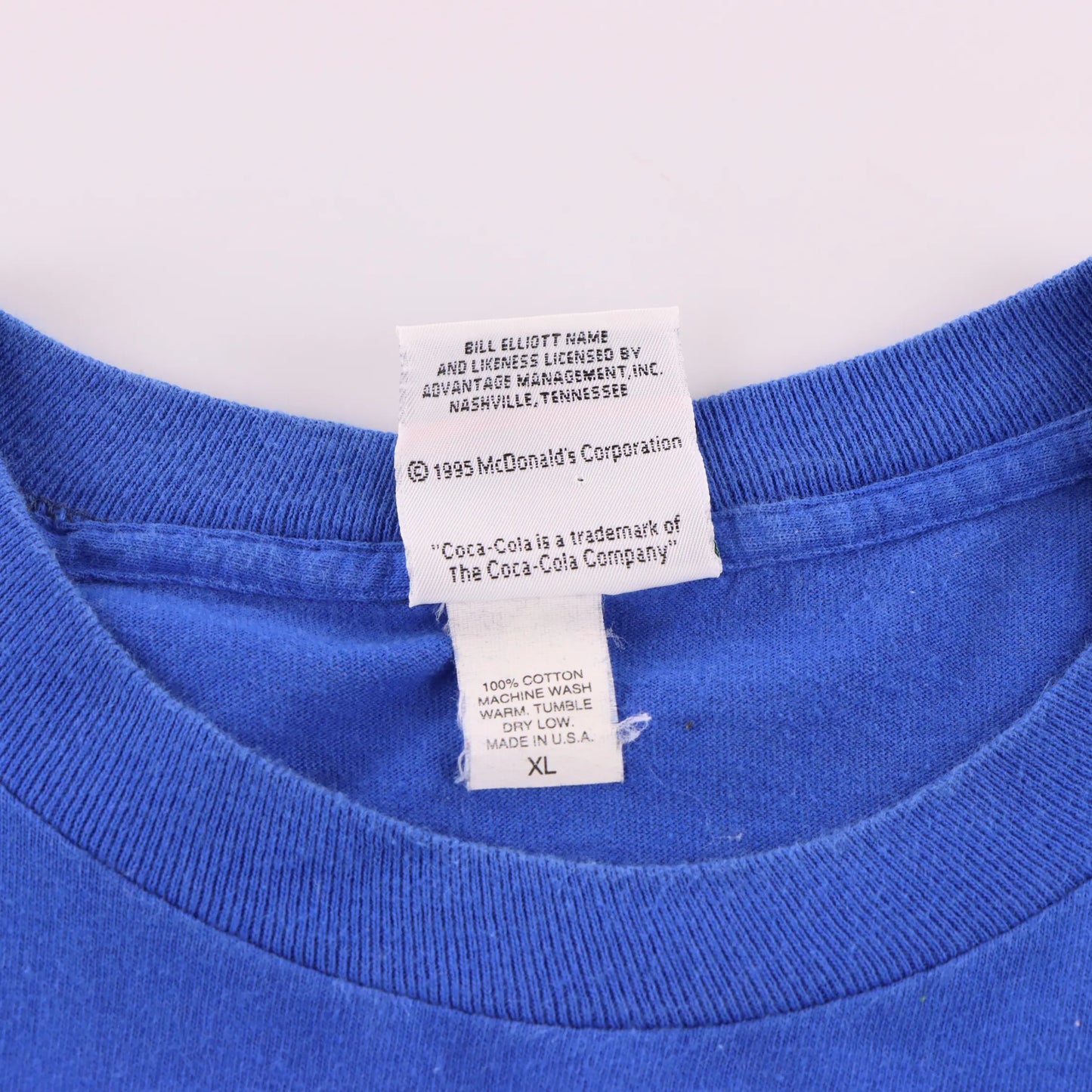 Batman Forever Bill Elliott 1995 NASCAR Blue & Neon Green USA Made Single Stitch Tee (XL) Vintage Sole Melbourne