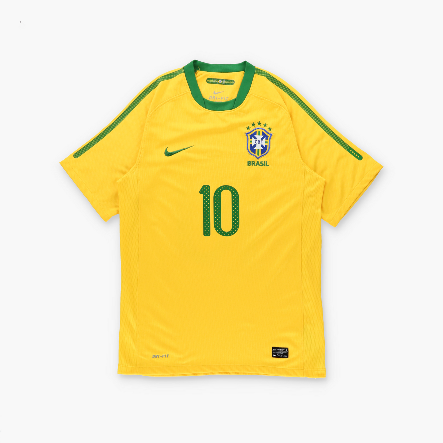 NIKE Brazil 2010-11 Home Soccer 'Dri-Fit' Jersey Brazilian Made (S)