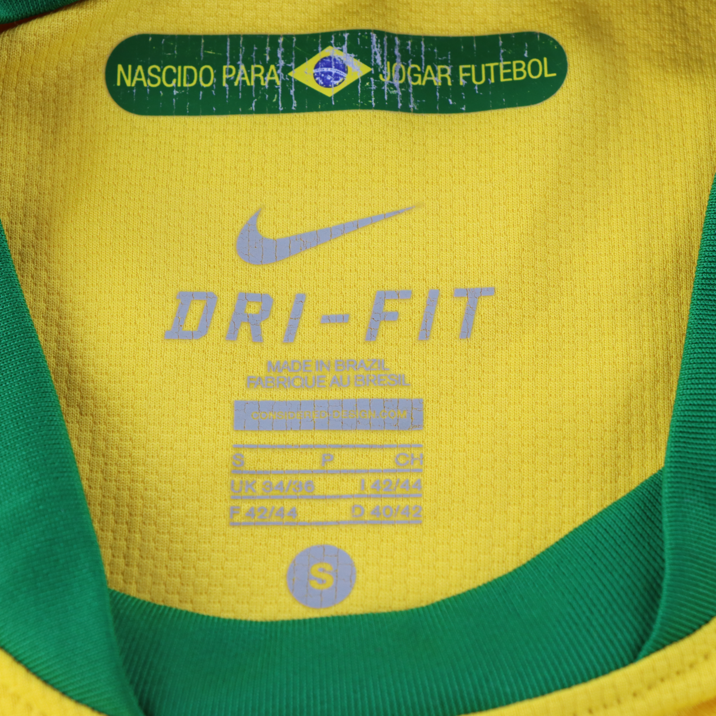 NIKE Brazil 2010-11 Home Soccer 'Dri-Fit' Jersey Brazilian Made (S)