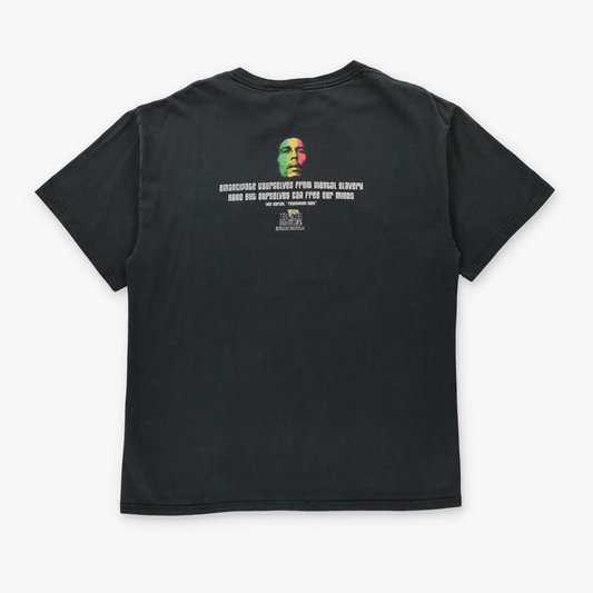 Bob Marley ZION ROOTSWEAR 'Redemption Song' Quote Vintage Tee (L)