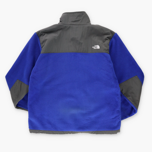 THE NORTH FACE Embroidered Logo Blue & Grey Fleece Zip Up Jacket (XL)