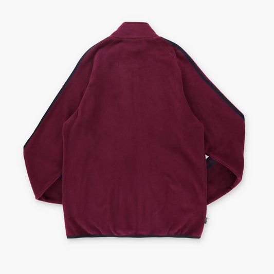 ADIDAS Embroidered Logo Fleece Maroon & Black Zip Up Jacket (M) - Vintage Sole Melbourne