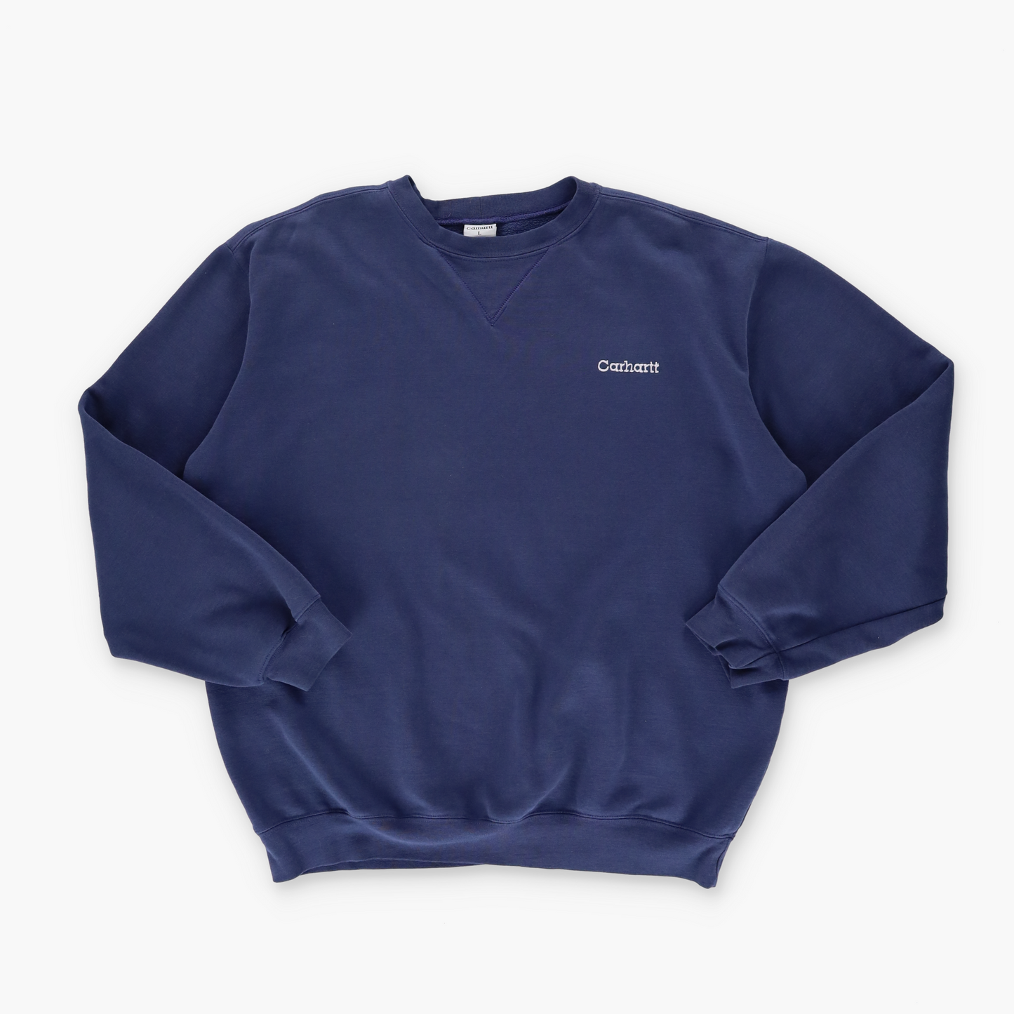 CARHARTT Embroidered Logo Navy & White 50/50 Sweatshirt (L)