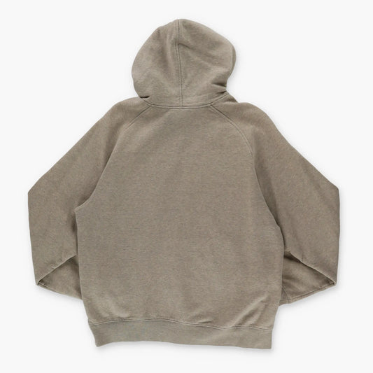 NIKE Spell Out Khaki Logo Centre Swoosh Hooded Sweatshirt (M) - Vintage Sole Melbourne