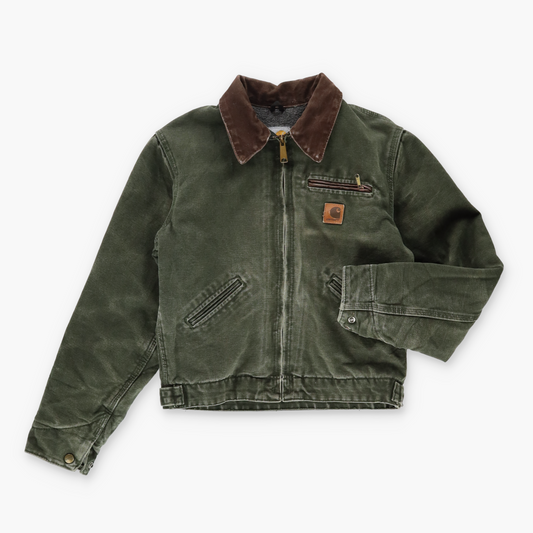 CARHARTT 'Detroit' YYJ97 MOS Khaki & Brown Canvas Jacket (XS-S)