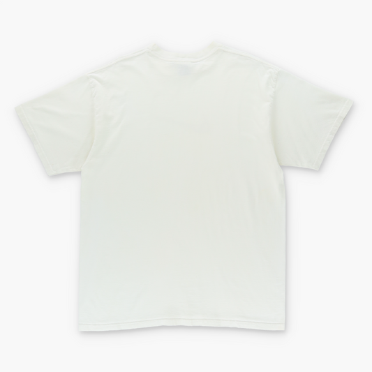 NIKE Large Centre Swoosh Logo Vintage White & Grey Tee (L-XL)