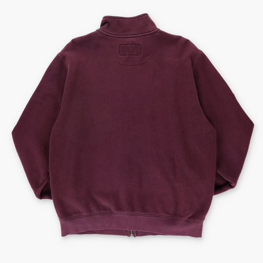 REEBOK Embroidered Spell Out Logo Maroon & Grey Zip Up Jacket (L)