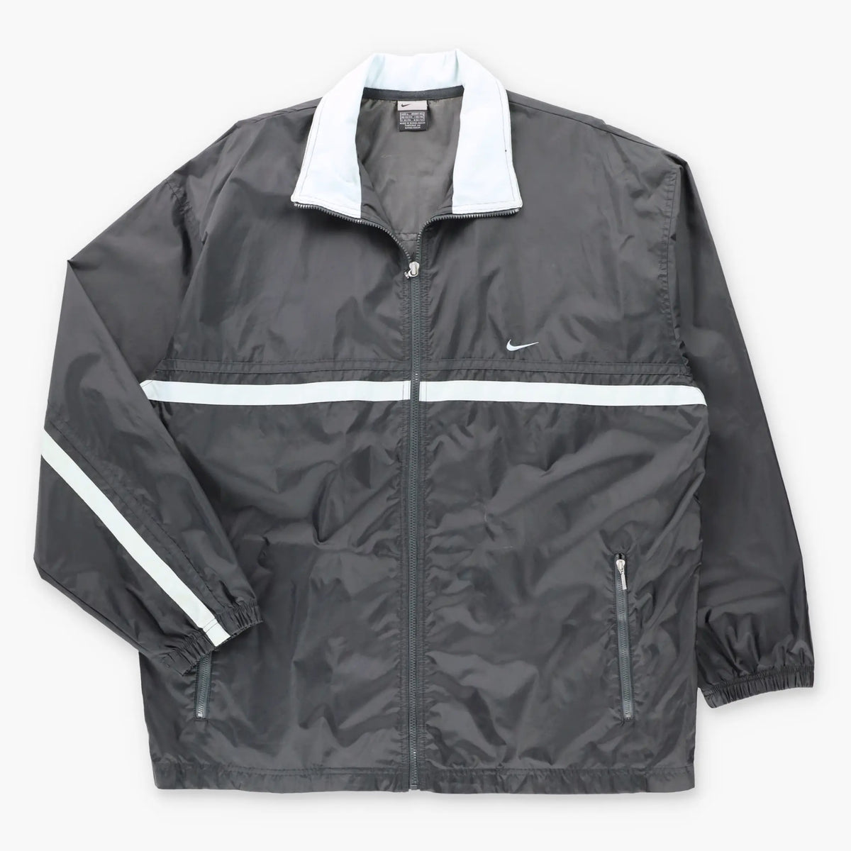 Vintage NIKE Black & Light Blue Full Zip Windbreaker Jacket (L-XL)