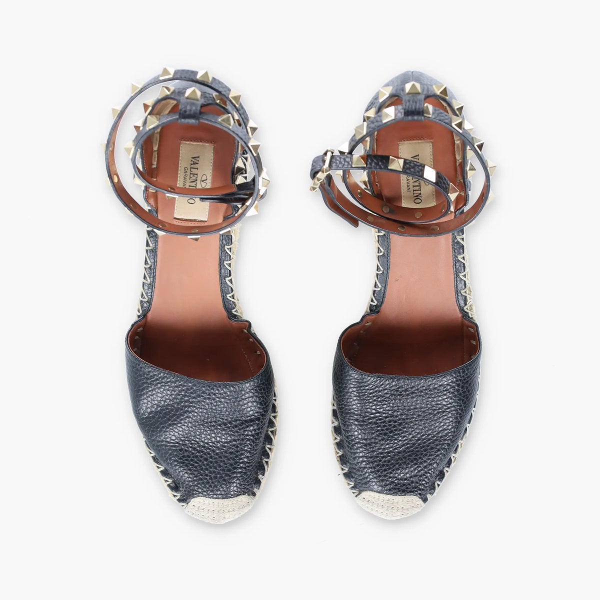 Vintage VALENTINO Italian Made Strappy Rockstud Wedges (40)