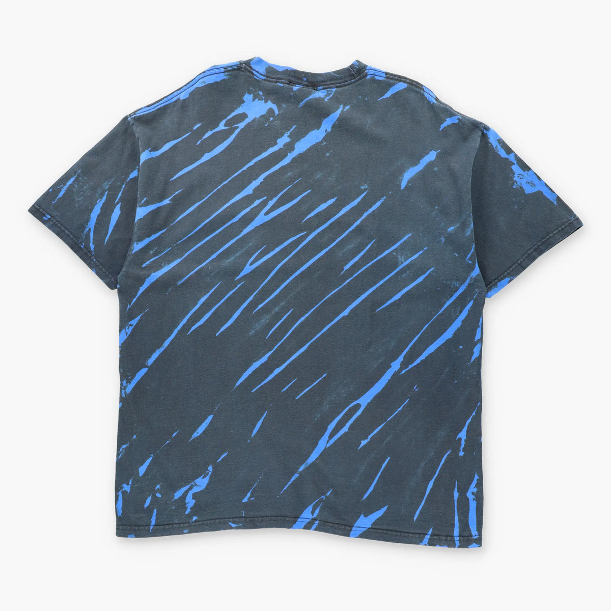 Vintage HARLEY DAVIDSON Shimmer Spell Out Logo Black & Blue Embroidered "Motorcycles" Tee (XL)