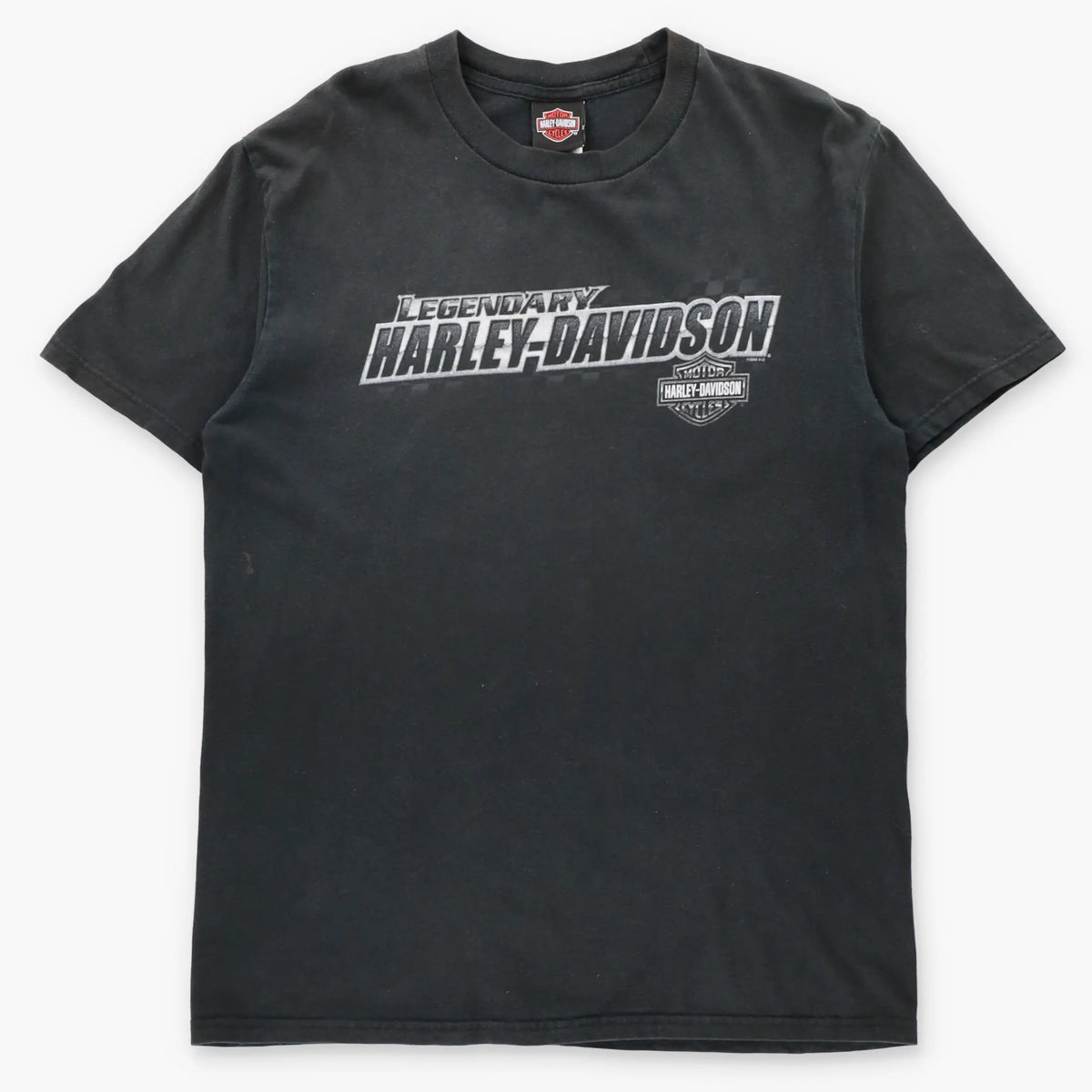 HARLEY DAVIDSON Vintage "Legendary Harley Davidson" Wausau Wisconsin Black Motorcycle Tee (L TALL)