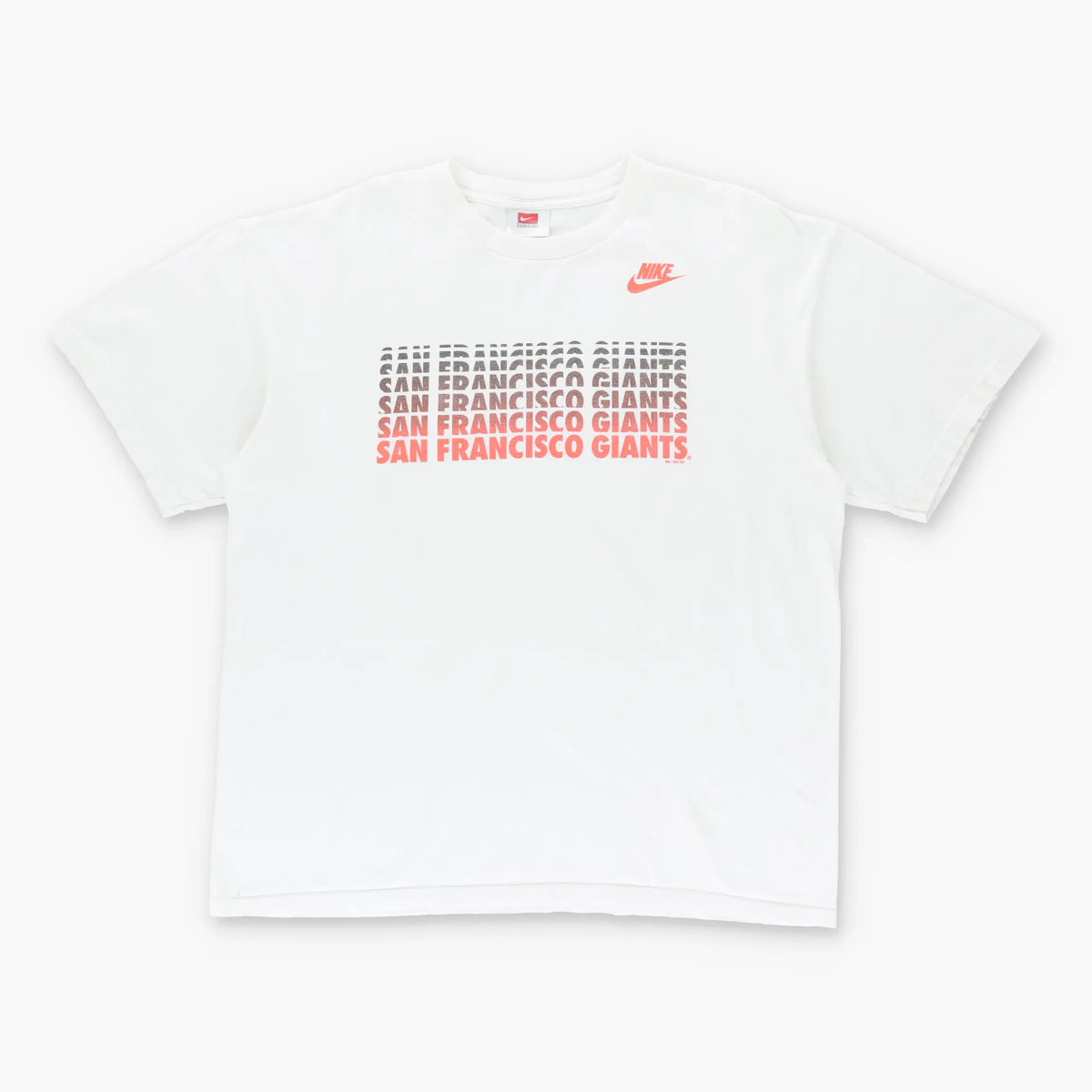 Vintage NIKE San Francisco Giants Gradient Print White T-Shirt (L)