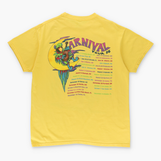 Vintage 1998 JIMMY BUFFETT Carnival Jester Parrot Yellow Music Tour T-Shirt (XL) Vintage Sole Melbourne