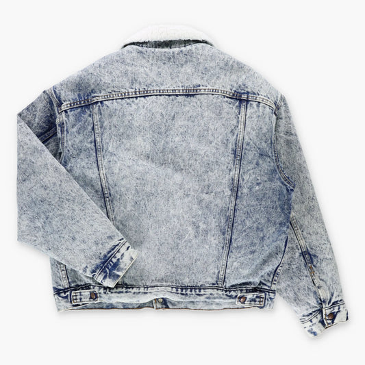 Vintage LEVI'S 80s Sherpa Lined USA Made Acid Wash Denim Trucker Jacket (XL) Vintage Sole Melbourne