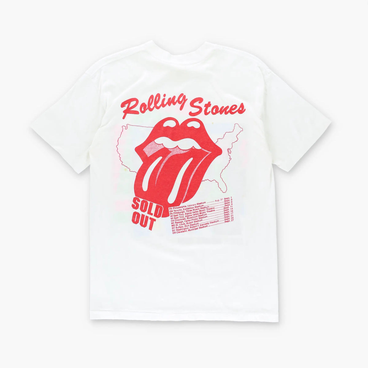 1989 Vintage Rolling Stones Steel Wheels Tour USA Made Vintage T shirt (M-L) Vintage Sole Melbourne
