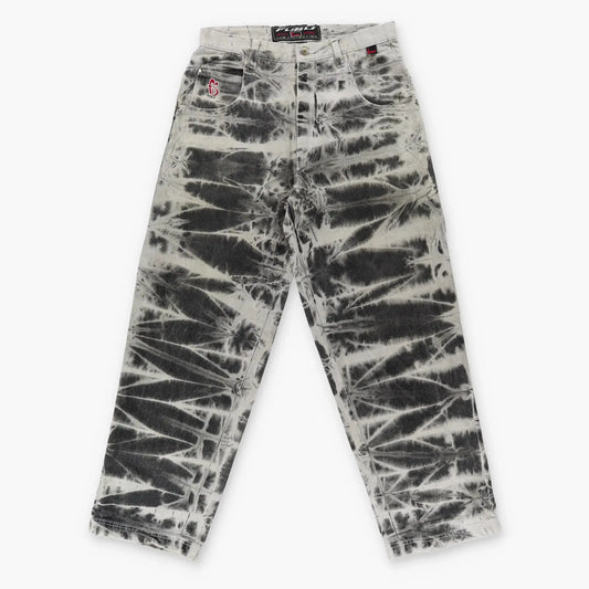 FUBU Embroidered Logo Acid Wash Red & Grey Denim Jeans (34) Vintage Sole Melbourne