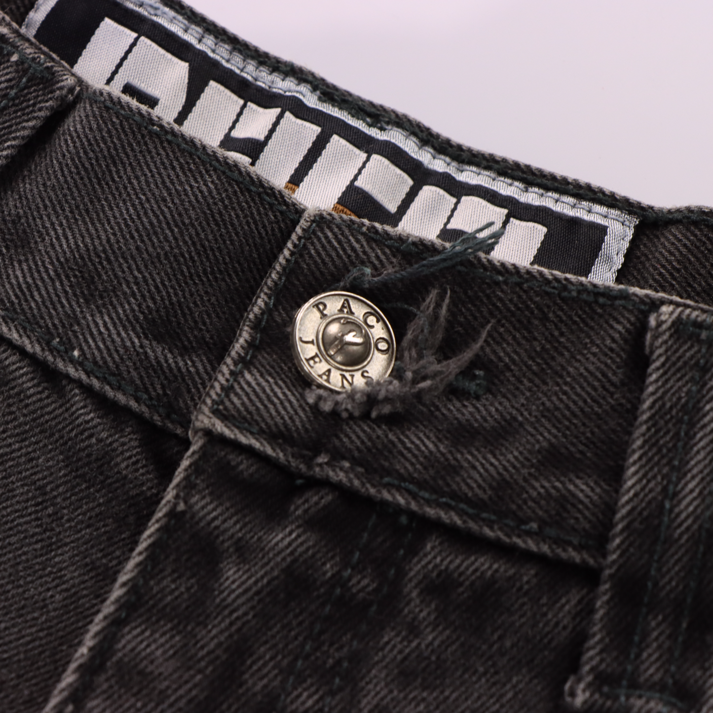 PACO Embroidered Stripe Panel Grey & Black Jeans (30 x 32)