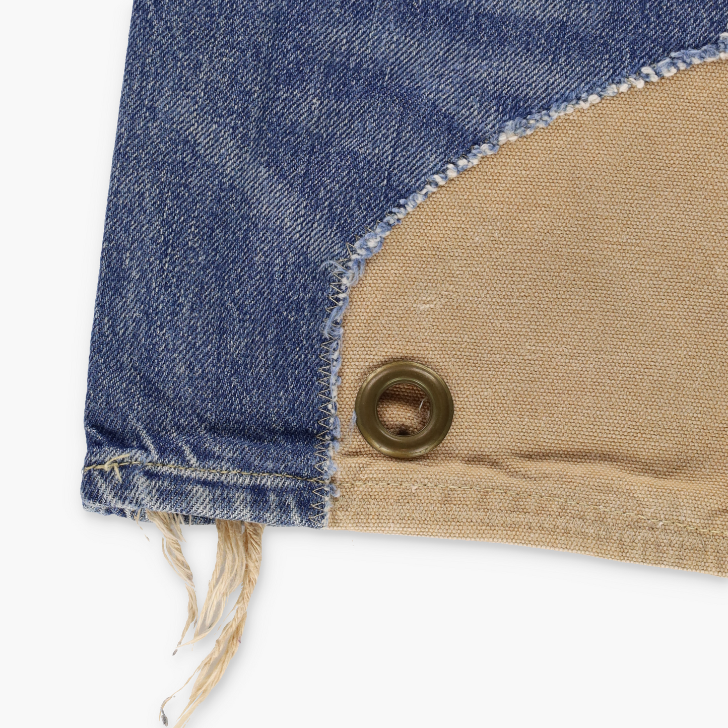 RALPH LAUREN DENIM & SUPPLY 'Straight' Distressed Tan Patchwork Blue Wash Jeans (31)