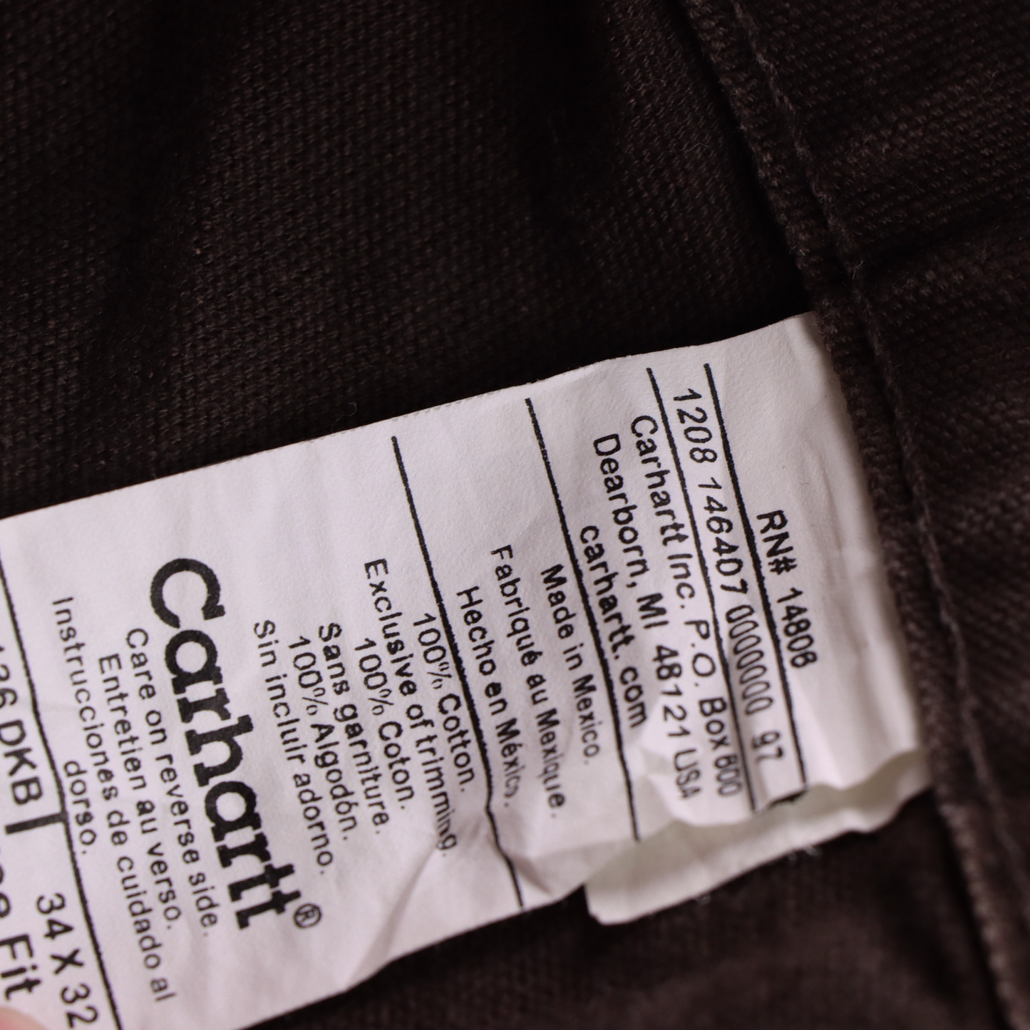 CARHARRT B136 'Dungaree Fit' Brown Carpenter Jeans (34 x 32)