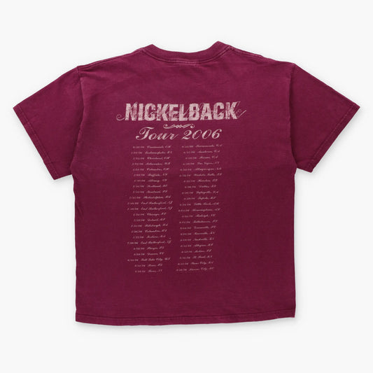 Nickelback 2006 Tour Double Sided Burgundy DELTA Band Tee (M) Vintage Sole Melbourne