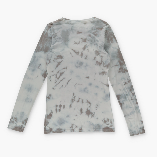 AFFLICTION Y2K Grunge Tie-Dye Mesh Neckline Open Front Long Sleeve (M)