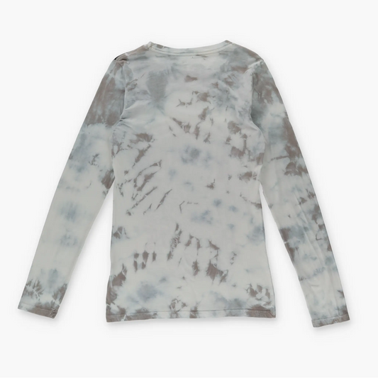 AFFLICTION Y2K Grunge Tie-Dye Mesh Neckline Open Front Long Sleeve (M) - Vintage Sole Melbourne