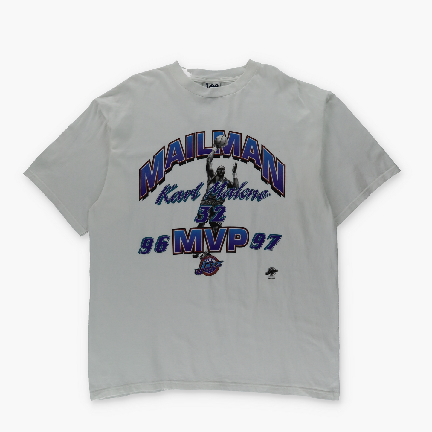NBA Utah Jazz 'Mailman' Karl Malone #32 MVP 1996-97 T-Shirt (XL)