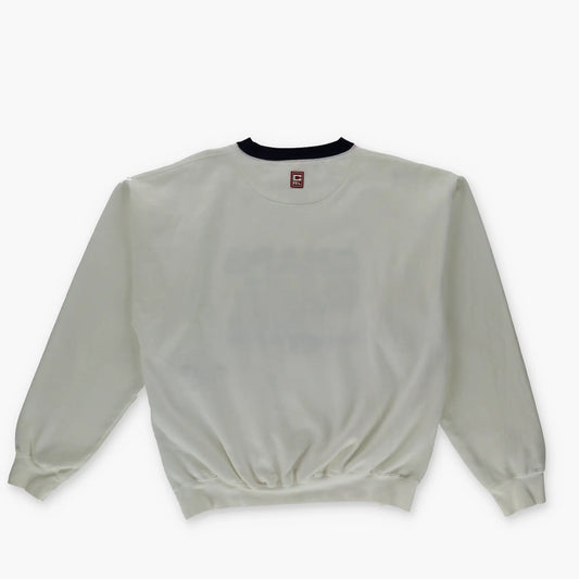 RALPH LAUREN CHAPS 'Essential Activewear' Embroidered White Sweatshirt (L) - Vintage Sole Melbourne
