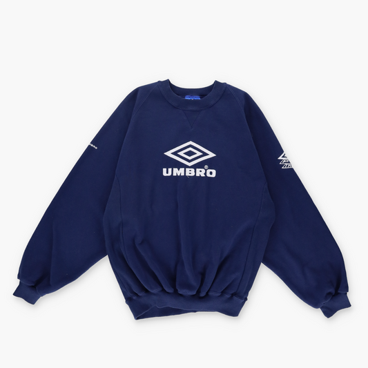 UMBRO 'Pro Training' Double Sided Embroidered Logo Navy Sweatshirt (M-L)