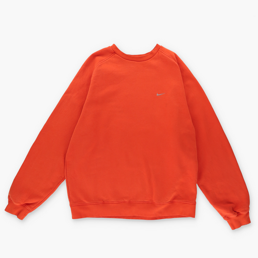 NIKE Embroidered Small Swoosh Vintage Orange Sweatshirt (XL)