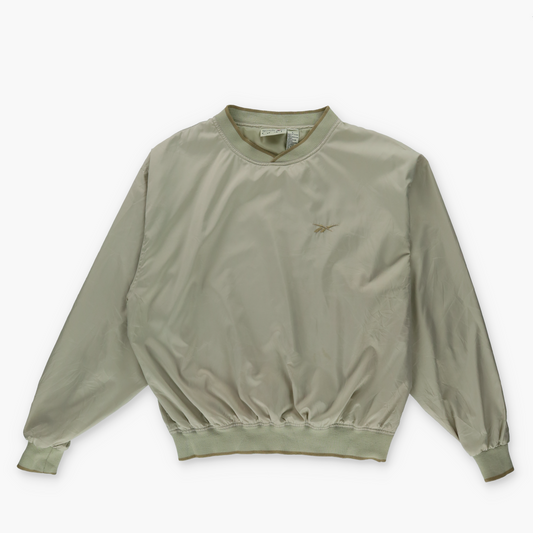REEBOK Golf Beige & Brown Embroidered Logo Windbreaker Popover (XL)