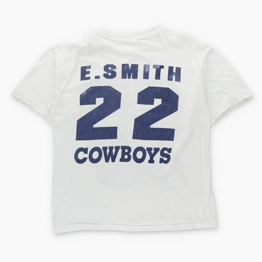 Vintage NFL Dallas Cowboys #22 Emmitt Smith White Single Stitch T-Shirt (L-XL)
