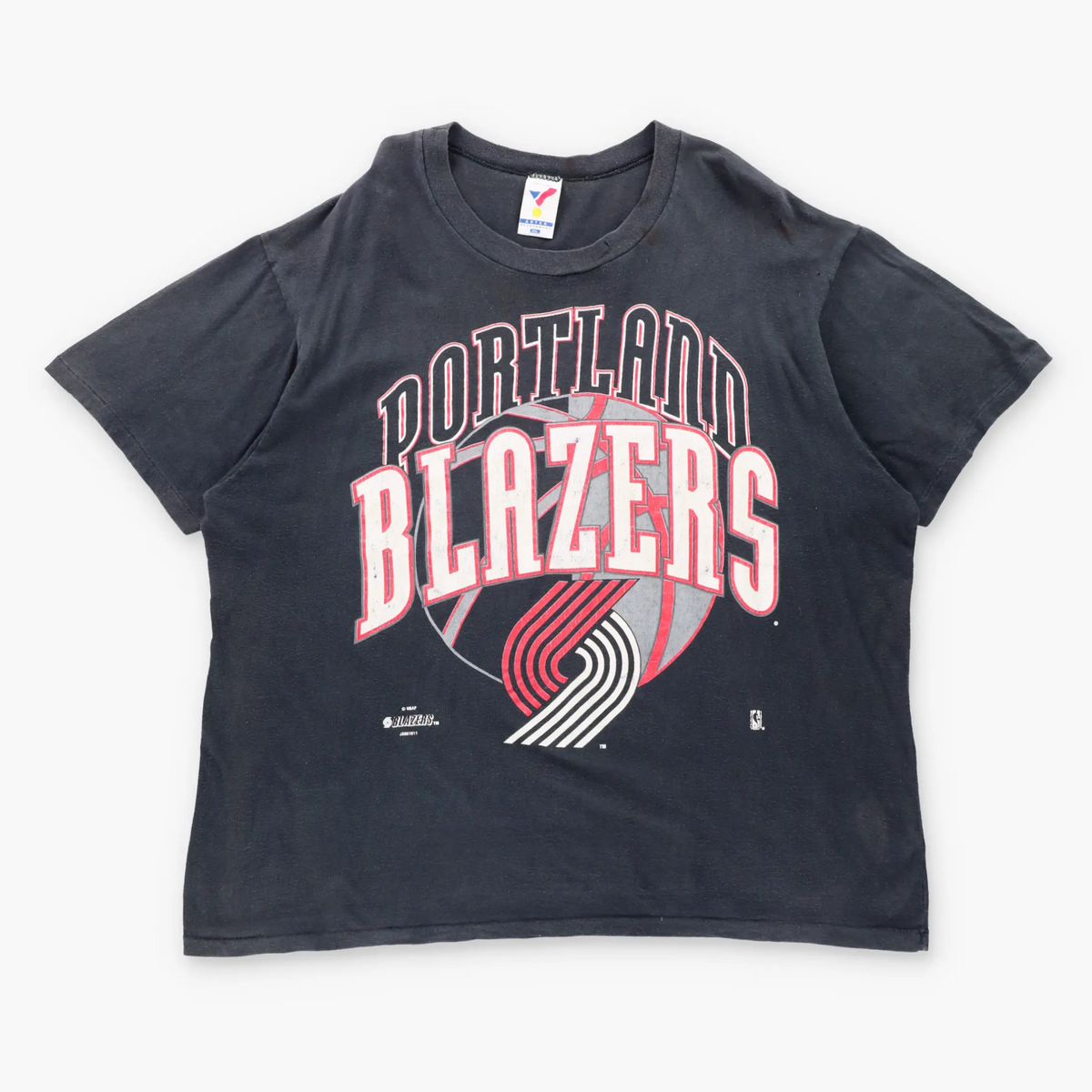 Vintage NBA Portland Blazers USA Made Black Single Stitch Tee (XXL)