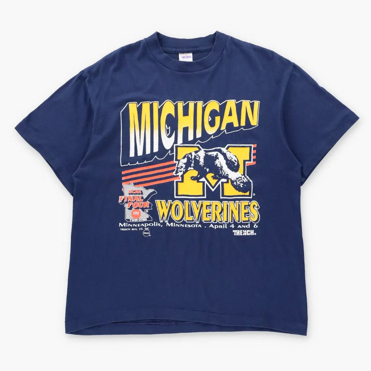 Vintage Michigan Wolverines USA Made Single Stitch College Football T-Shirt (L)