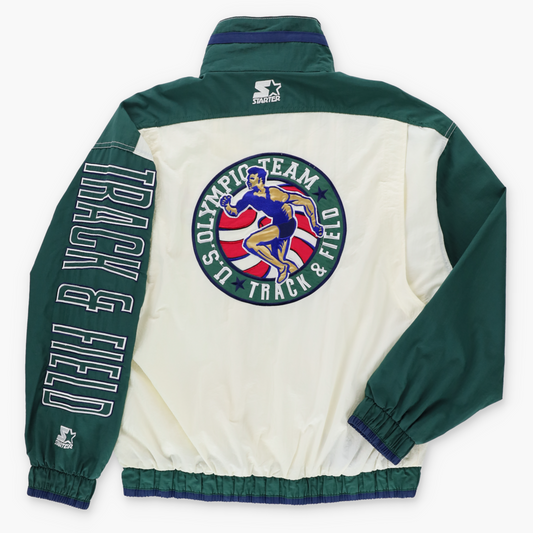 Vintage USA Olympic Track & Field Embroidered Patch STARTER Windbreaker Jacket Korean Made (M) Vintage Sole Melbourne