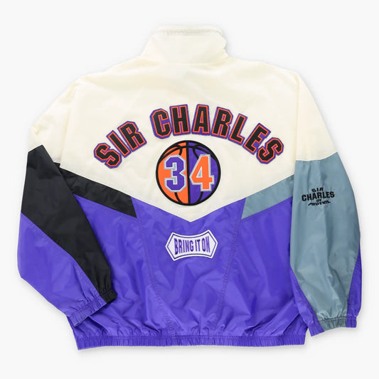 Vintage 90s NIKE Charles Barkley 'Sir Charles' Phoenix Suns NBA Colour Block Windbreaker Jacket (L)