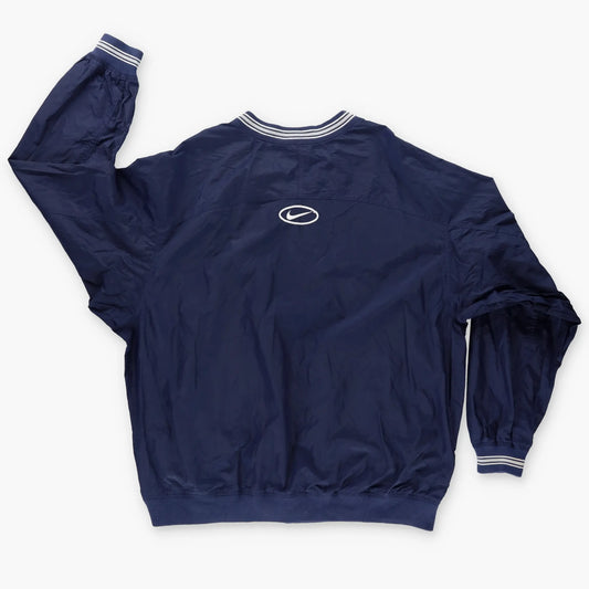 NIKE Centre Spell Out Embroidered Logo Navy & White Windbreaker Sweatshirt (XXL) Vintage Sole Melbourne