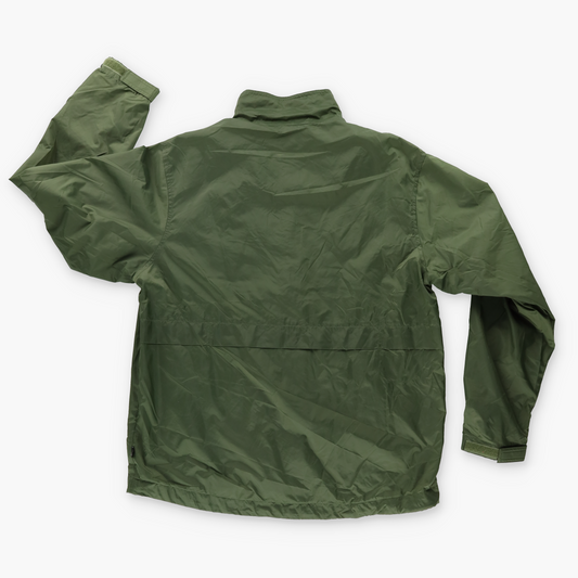 NIKE Embroidered Swoosh Logo Khaki & Black Windbreaker Jacket (L)