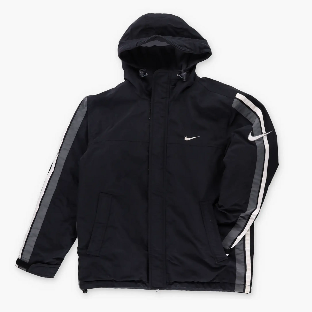 NIKE Embroidered Swoosh Logo Black Puffer Jacket (M) Vintage Sole Melbourne