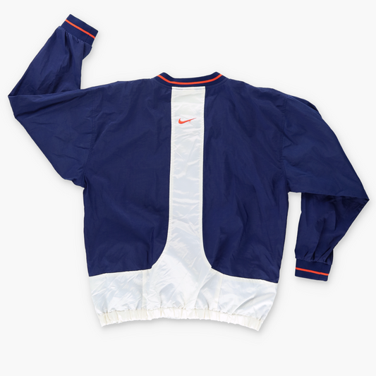 NIKE Embroidered Logo Navy & White Windbreaker Sweatshirt (XL)