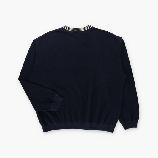 Embroidered Navy Golf Caddy Velvet Applique GREAT LAKES Korean Made Knit Sweatshirt (L)