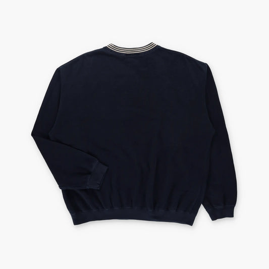 Embroidered Navy Golf Caddy Velvet Applique GREAT LAKES Korean Made Knit Sweatshirt (L) Vintage Sole Melbourne